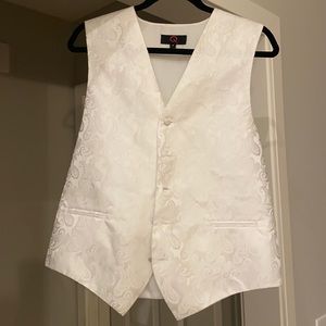 Men’s White Paisley Vest